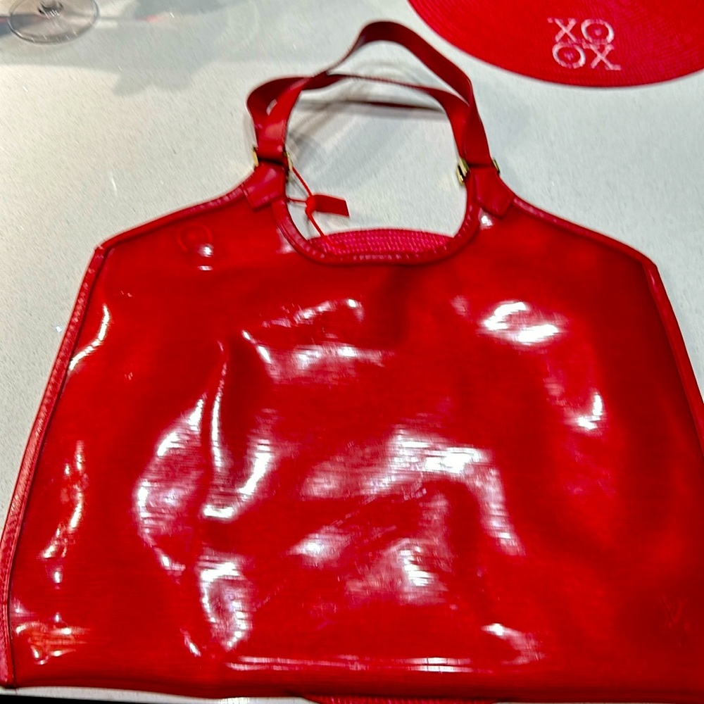 Louis Vuitton Epi Plage Lagoon Bay CODE CA0031 Women's Tote Bag Red